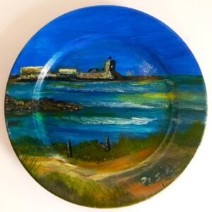 CASTILLO DE SANCTI PETRI – Pieza de barro pintada al óleo